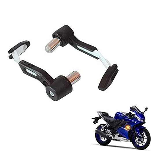 Universal Motorcycle Bike Clutch Lever Protector, Brake Guard, Adjustable White Bijjan Accessories