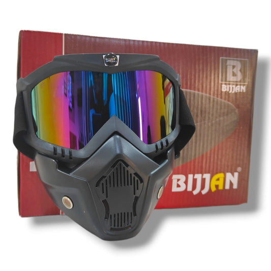 Anti-Scratch UV Protective Face Mask with Rainbow Visor, Adjustable Elastic Strap for Bike Riding BIJJAN ACCESSORIES